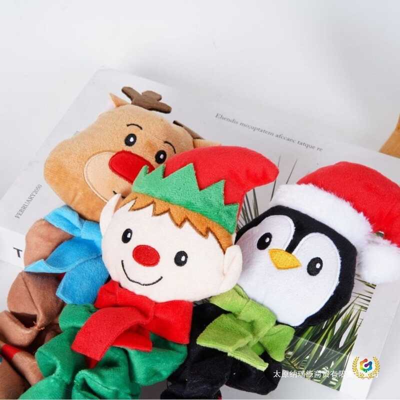 √ ของเล่นคริสต์มาส Chew Voice Christmas Elk Penguin Dog Toys Accompany Puppy Plush Pet Toys