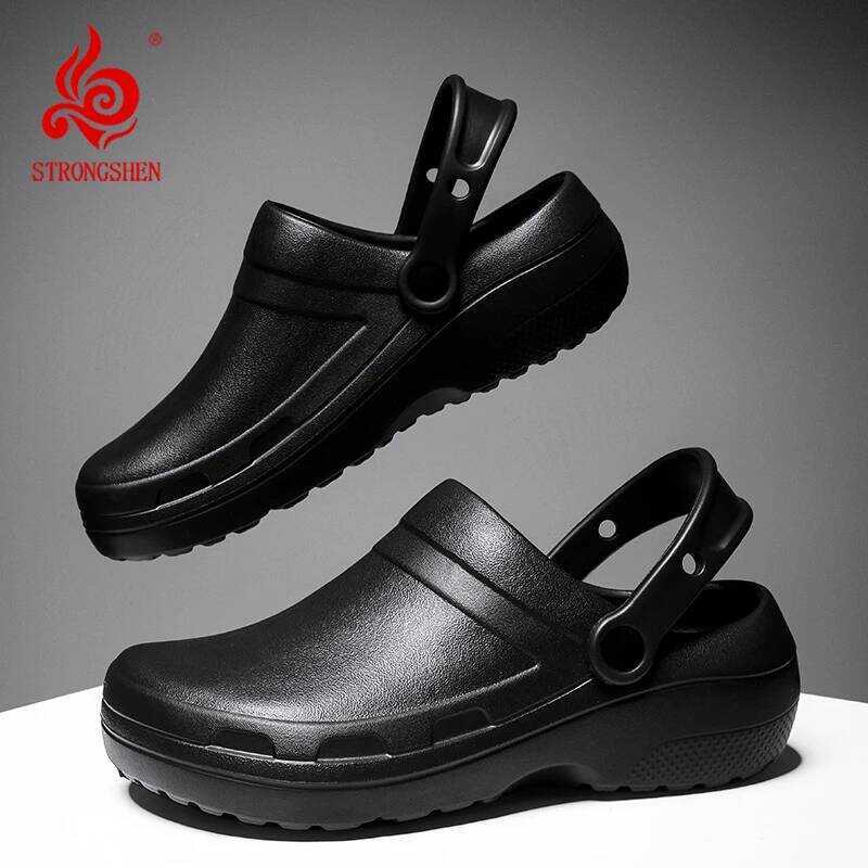 C STRONGSHEN Men Chef Shoes Waterproof Kitchen Shoes Men Injection EVA Work Shoes Nurse Shoes Non-S