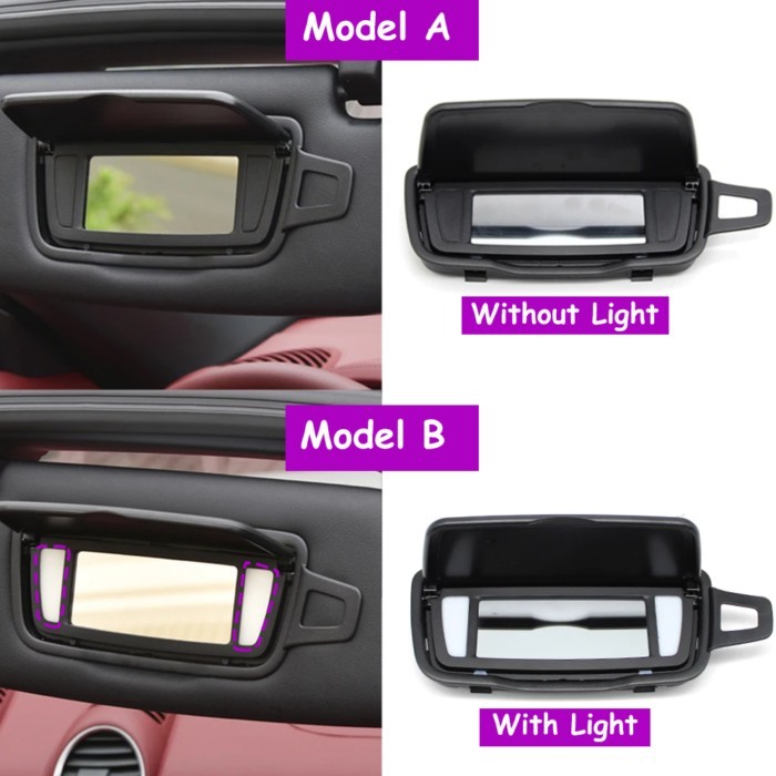 GT3 981 982 911 991 991 992 Car Left Right Sun Visor Vanity Mirror Cover For Porsche Boxster Cayman
