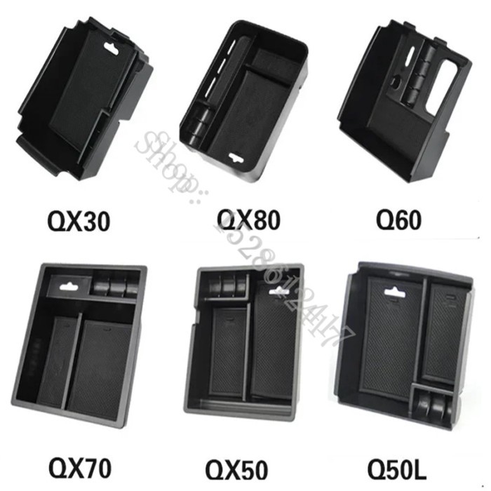 For Infiniti QX30/QX50/QX70/QX80/Q50L/Q60 2013-2017 Black Central Storage Pallet Armrest Container