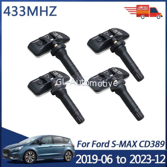4PCS 433MHZ TPMS Sensor Tire Pressure Monitoring Sensor For Ford S-Max 2019-06 to 2023-12 JX7T-1A18