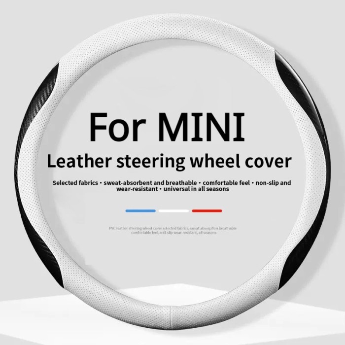 Car Logo Steering Wheel Cover Suitable For Mini Cooper R50 R51 R52 R53 R55 R56 R57 R59 R60 R61 R62