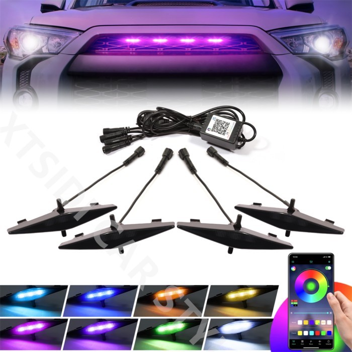 XTSIDI RGB Led Grill Lights for 4runner 2014-2019 TRD Pro Grille,SR5,TRD Off-Road Limited,TRD Pro A