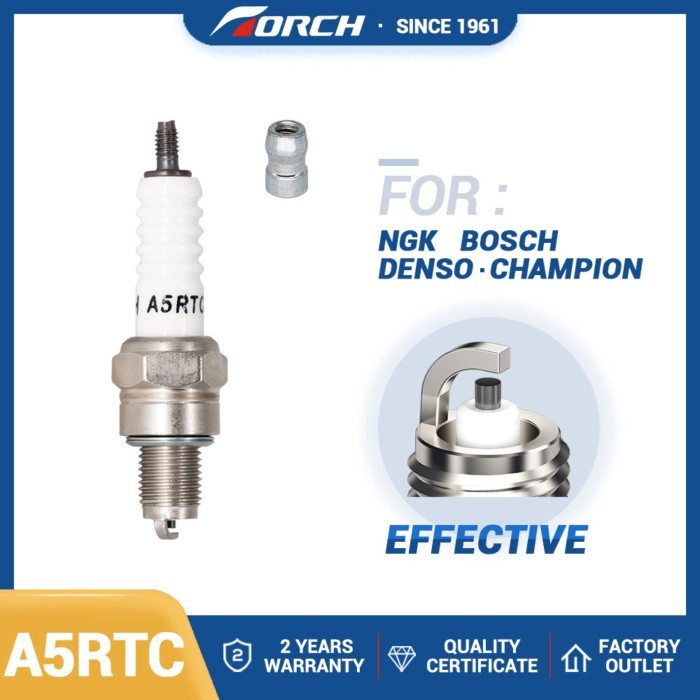 1PCS TORCH A5RTC Spark Plug Replace for Candle 6535/CR5HSB Denso U16FSR-UB HONDA 98056-55777 Champi