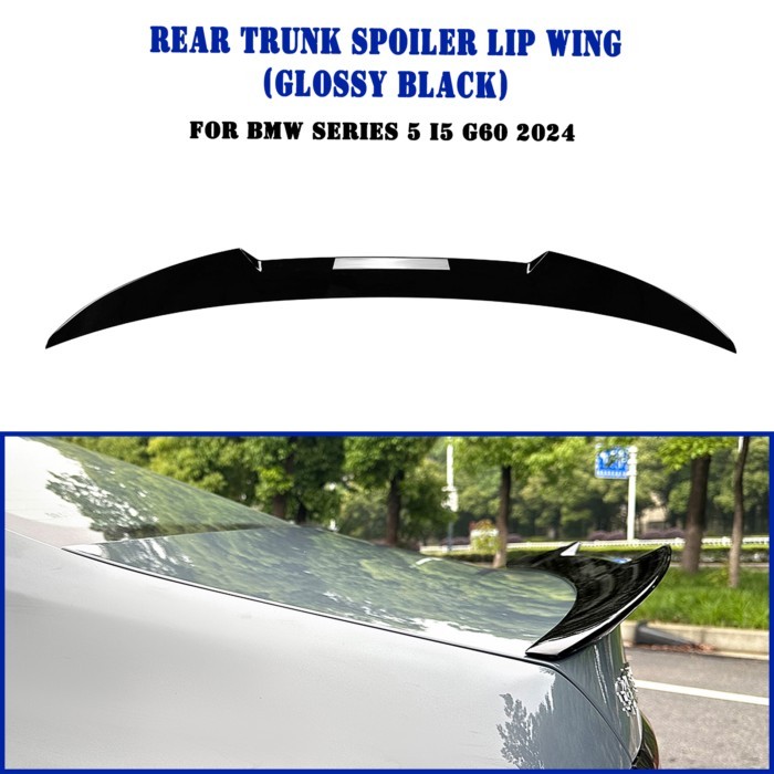 For BMW 5 Series I5 G60 525i 530i M60 2024+ M4 Style Rear Trunk Lid Spoiler Wing Carbon Fiber Look/
