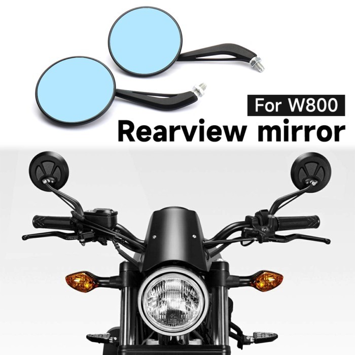 Motorcycle Side Rearview Mirror Rear View Mirror For Kawasaki W 800 W800 w800 Clear/Blue lenses Kit