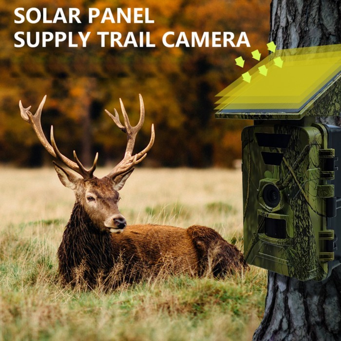 WiFi Hunting Camera Solar Trail Camera 8K 60MP WiFi Wildlife Hunting Camera IP66 Waterproof Outdoor