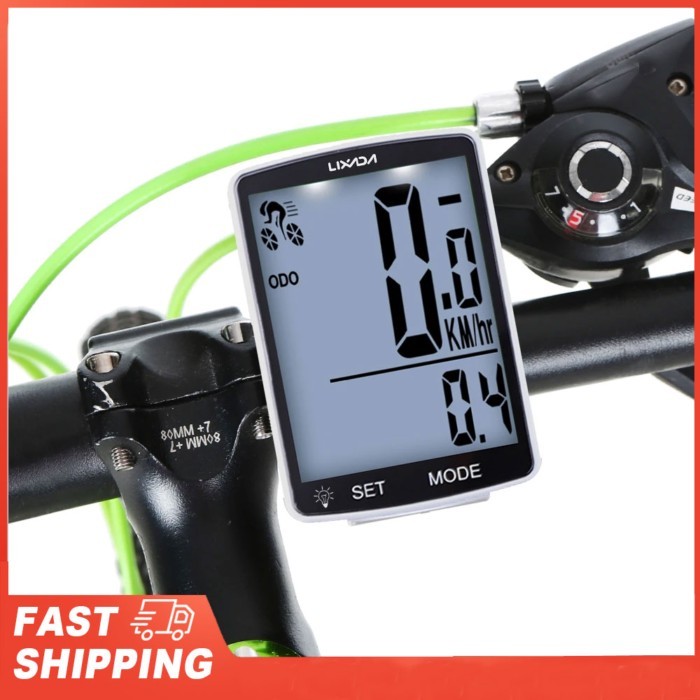 LIXADA IPX6 Waterproof Cycle Measurable Temperature Stopwatch Wireless Bike Computer LCD Screen MTB