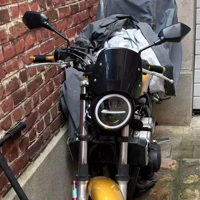 For YAMAHA SR500 SR400 SRV250 RZ250R RD250 Motorcycle Universal 5-7" Headlight Adjustable Windscree