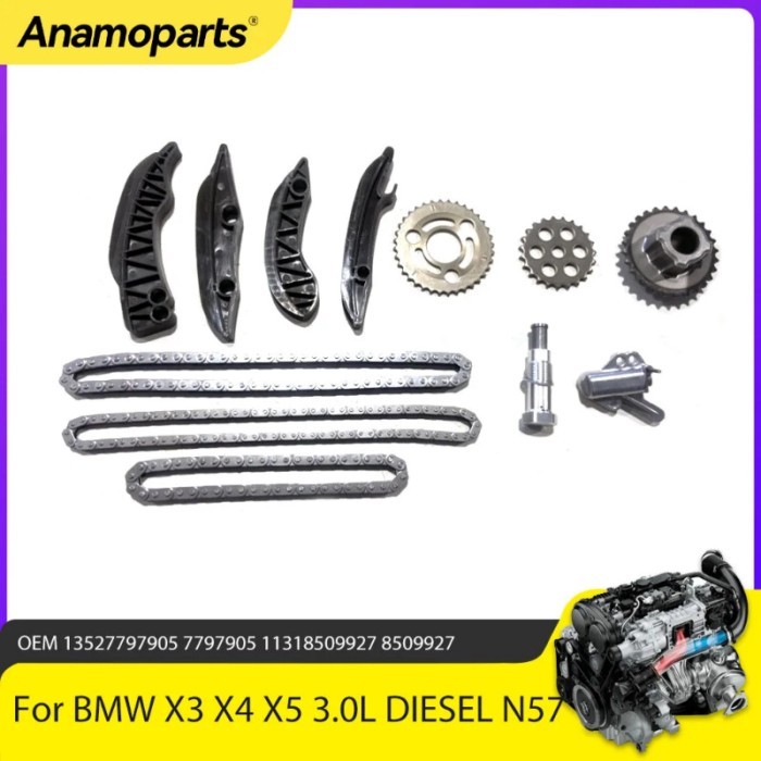 Engine Parts Timing Chain Kit Fit 3.0 L Diesel N57 For BMW X3 X4 X5 X6 E92 F30 F80 3.0L