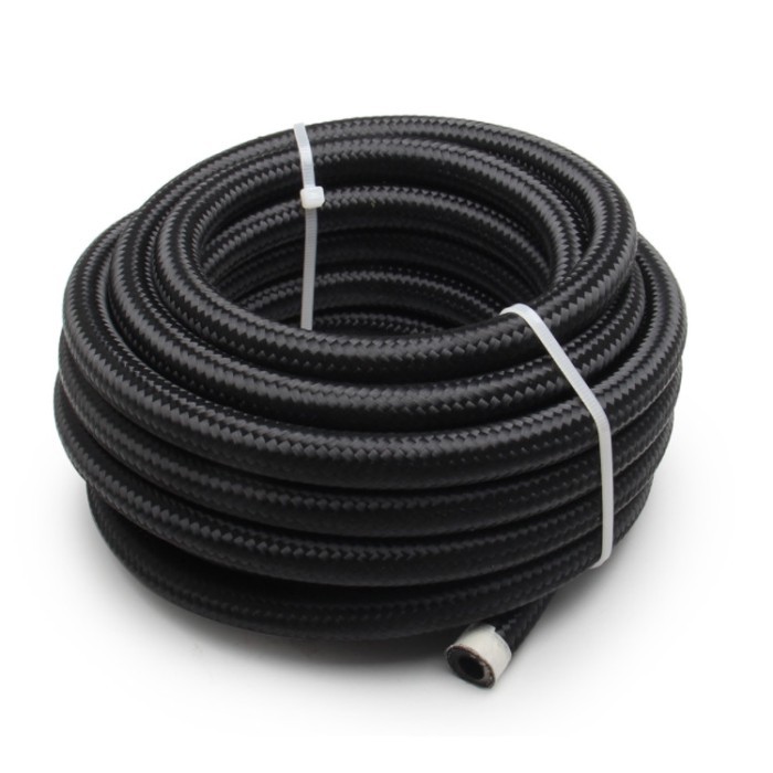 Custom length 6an 8an 10an nylon braided inside rubber line hose for fuel system