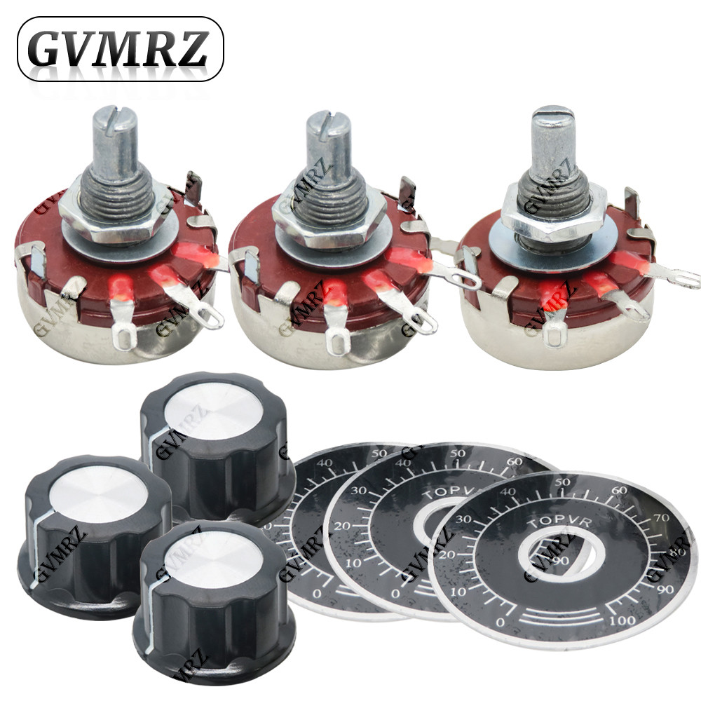 WTH118 4K7 2W 1A Potentiometer 1K 2K2 4K7 10K WTH118-2W รอบเพลาคาร์บอนโรตารี Taper Potentiomete + MF