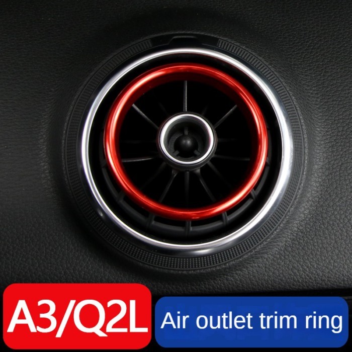 For Audi A3 S3 Q2 Air Outlet Vent Cover Decoration Ring For Audi Q2 2017-2021 / A3 2014-2018 / S3 2