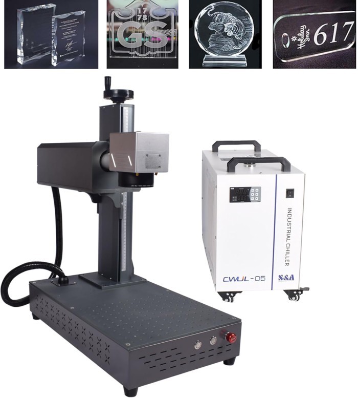 JPT 3W/5W UV Laser Engraver Laser Marking Machine, 175×175mm(6.9x6.9") with S&A Water Chiller and D