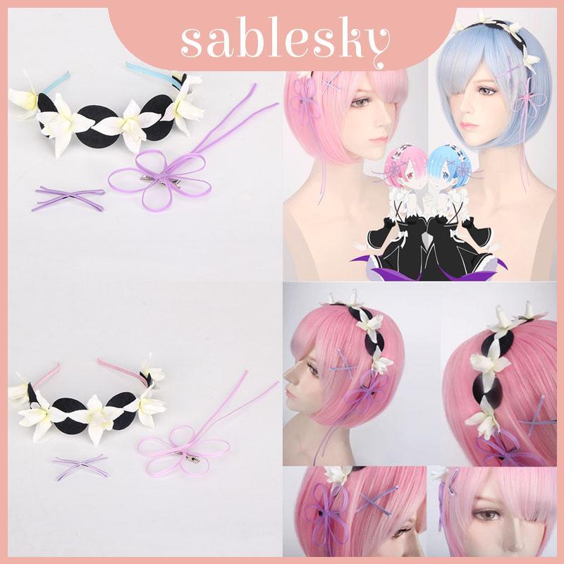 Rezero Rem วิกผมอเนกประสงค์เหมาะสําหรับอะนิเมะแสดงและงานปาร์ตี้เครื่องแต่งกาย