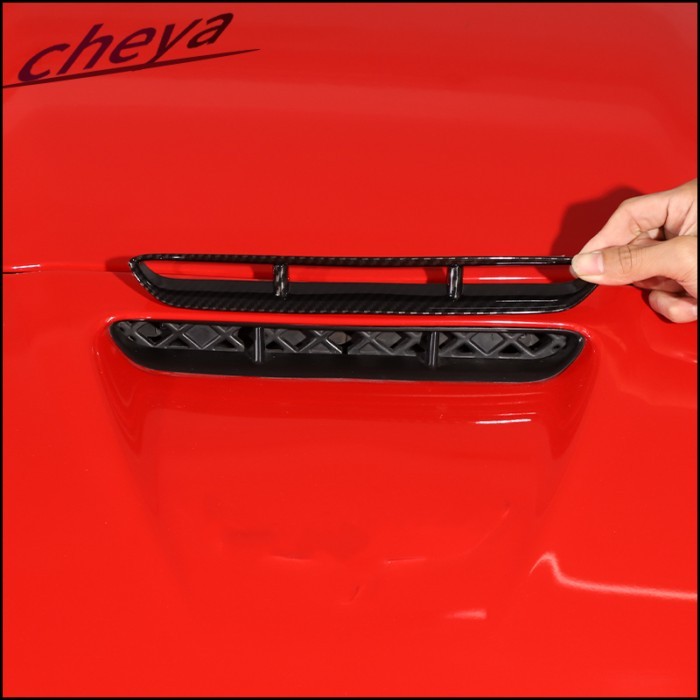 For Chevrolet Corvette C6 ZR1 Z06 2005-2013 ABS Plastic Carbon Fiber Front Hood Vent Frame Car Exte