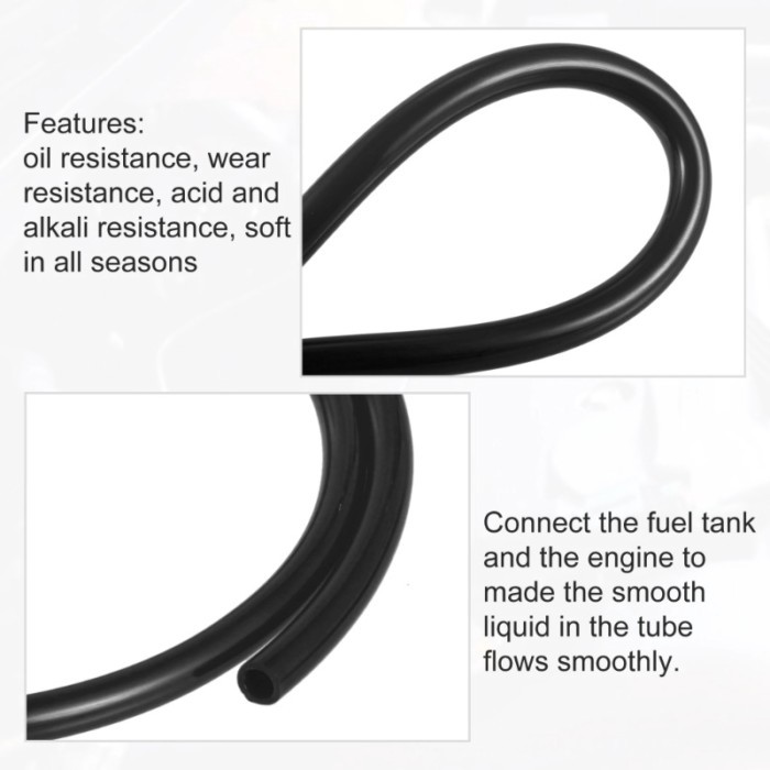 Motoforti 8mm x 1M/2M/3M/6M Tubing Carburetor Fuel Vent Line Universal Gas Line Petrol Hose Tube fo