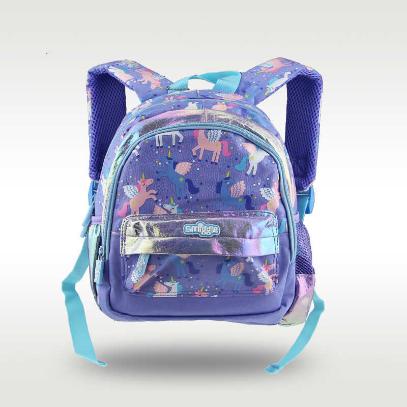 C Smiggle Children's Schoolbag Girls Backpack Purple Unicorn Cool Kawaii 11 Inch 1-3 Years Old