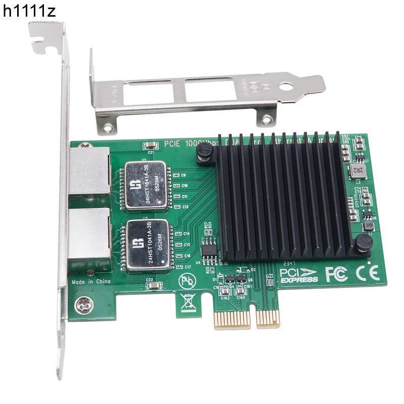2 พอร์ตการ์ดเครือข่าย I350-T2 I350AM2 ชิป PCI Express X1 ถึง Dual RJ45 NIC 10/100/1000Mbps Gigabit E