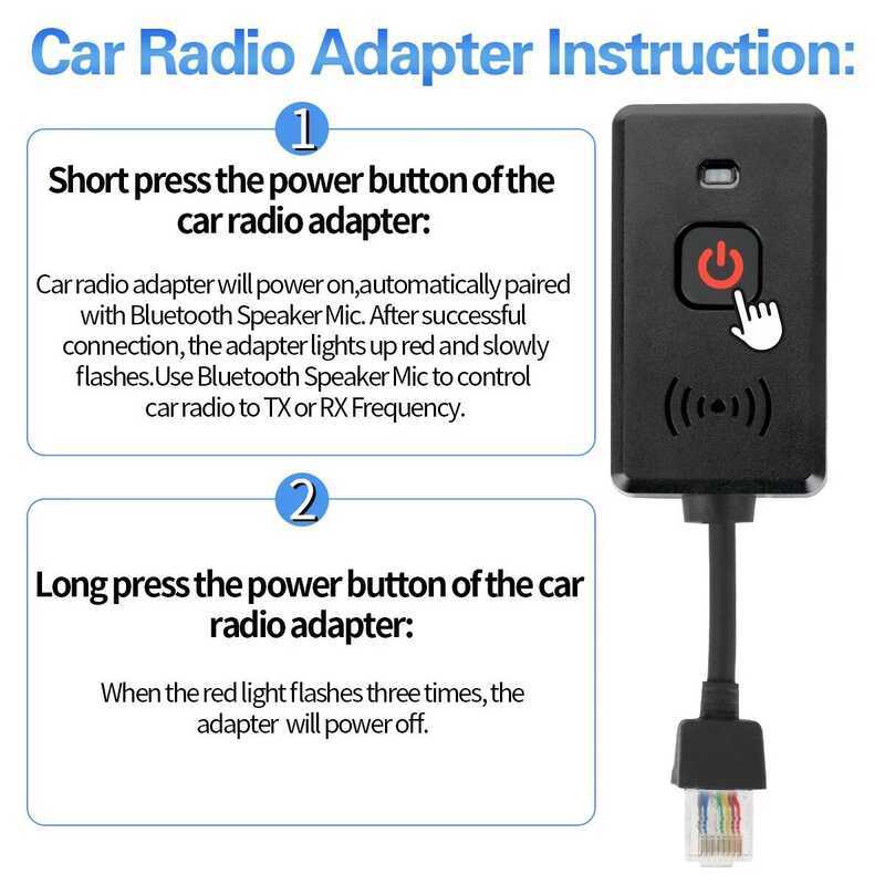 ▥  Bluetooth Wireless Microphone Mobile Radio 8 Pin Remote Speaker With Mic PTT For QYT K