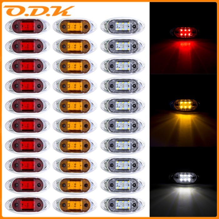 6/8/10x 6 LED 12V 24V External Side Marker Safety Light Oval Clearance Signal Lamp Warning Indicato