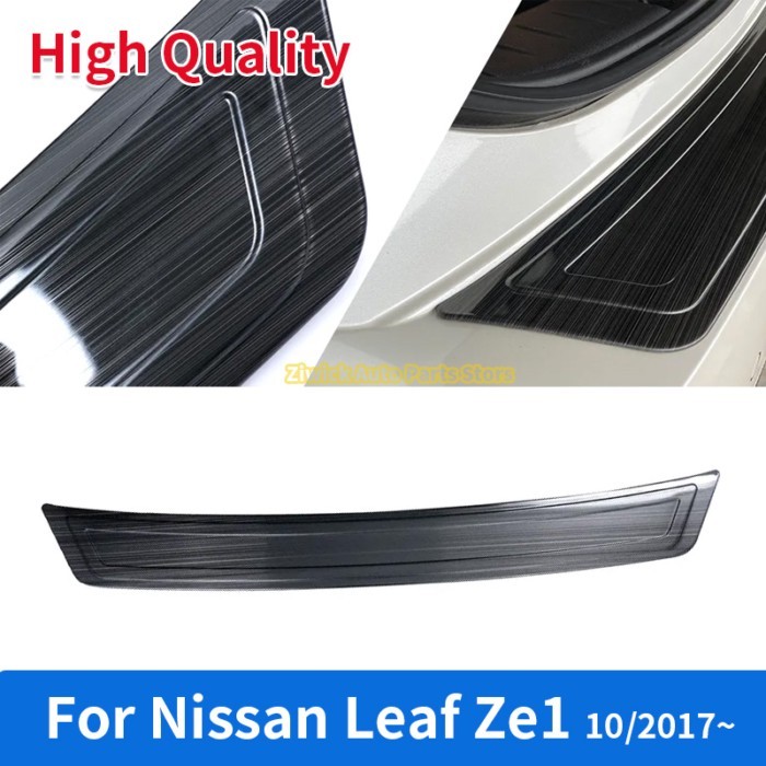 For NISSAN 2017 LEAF ZE1 REAR BUMPER PROTECTOR SCUFF PROTECTOR PLATE BLACK HAIRLINE High Quality St