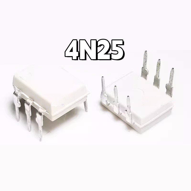สีขาวยี่ห้อใหม่ 4N25 In-Line DIP6 Optocoupler ทรานซิสเตอร์เอาต์พุตรุ่น EL4N25