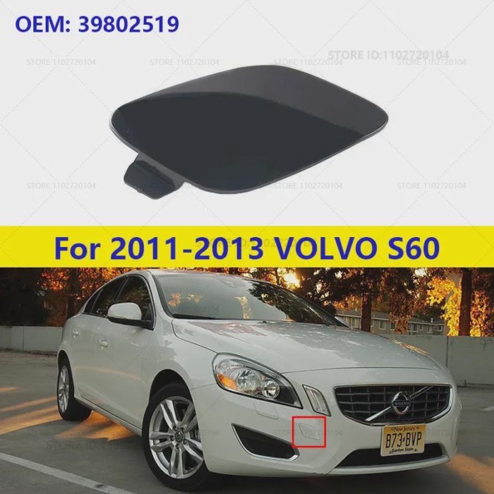 For 2011-2013 VOLVO S60 Front Bumper Tow Hook Cap Eye Cover (No paint) 39802519