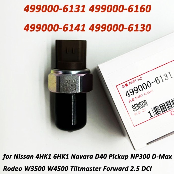 High Quality 499000-6131 Fuel Rail High Pressure Sensor For Isuzu Holden 4HK1 6HK1 6UZ1 6WG1 499000