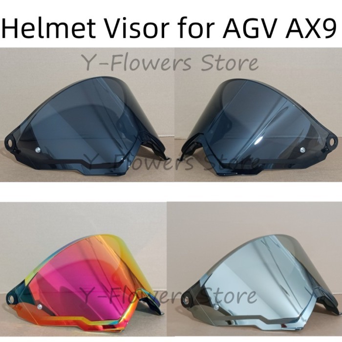 Helmet Visor For AGV AX9 AX-9 Motorcycle Rally Off-road Helmet Visor Glass goggles plating silver R