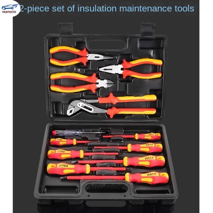 12/13pcs VDE Insulated Tool Set New Energy Auto Repair Multi-functional Electrician Pliers  Screwdr