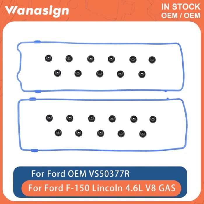 Engine Valve Cover Gasket Set Fit 4.6 L For Ford F-150 E-150 Lincoln Town Car Mercury Cougar 4.6L V