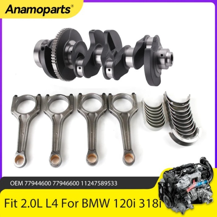 Engine Crankshaft Kit For 2.0 L L4 GAS N42 N43 B20A N46 B20B For 03-15 BMW 116i 118i 120i 320i 520i