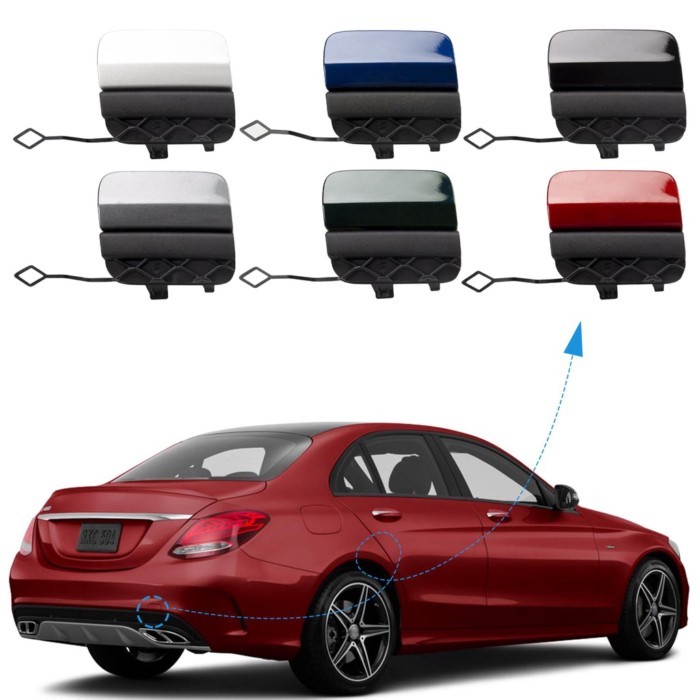 Rear Bumper Tow Hook Cover Cap Towing Eye For Mercedes-Benz W205 C-Class Sedan C300 C400 C43AMG Acc