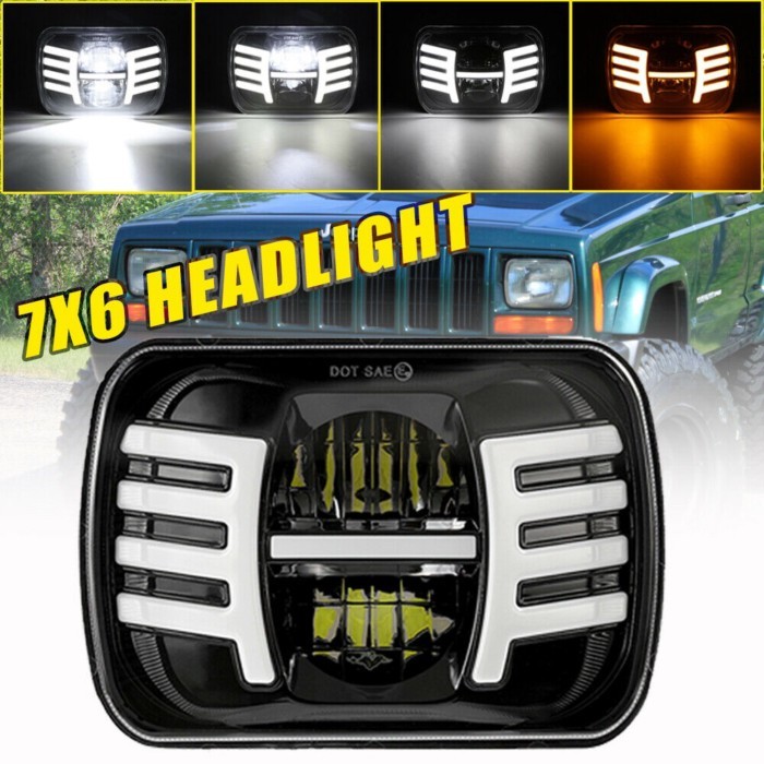 5x7 7x6 H4 Led Headlight Hi/lo Beam Projector Headlamp 12/24V For Chevy Off-road Trailer for Toyota