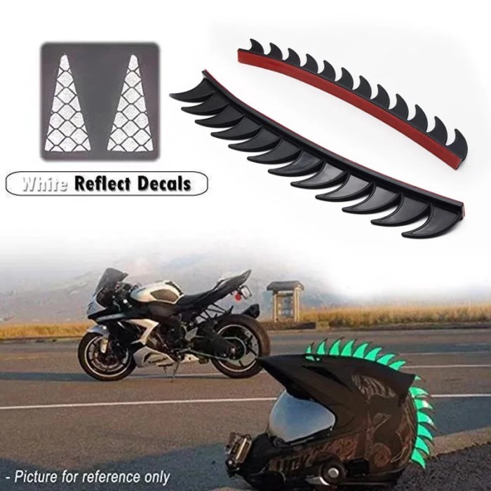 Rubber Dirt Biker Motocross Mohawk Biker Helmet Mohawks Spikes Motorcycle Helmet Mohawk Sticker（ 5