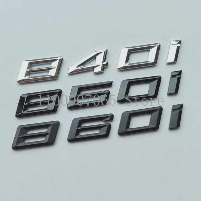 New Font Numbers Letters 840i 850i 860i ABS Emblem for 8 Series Car Trunk Nameplate Logo Sticker Ma
