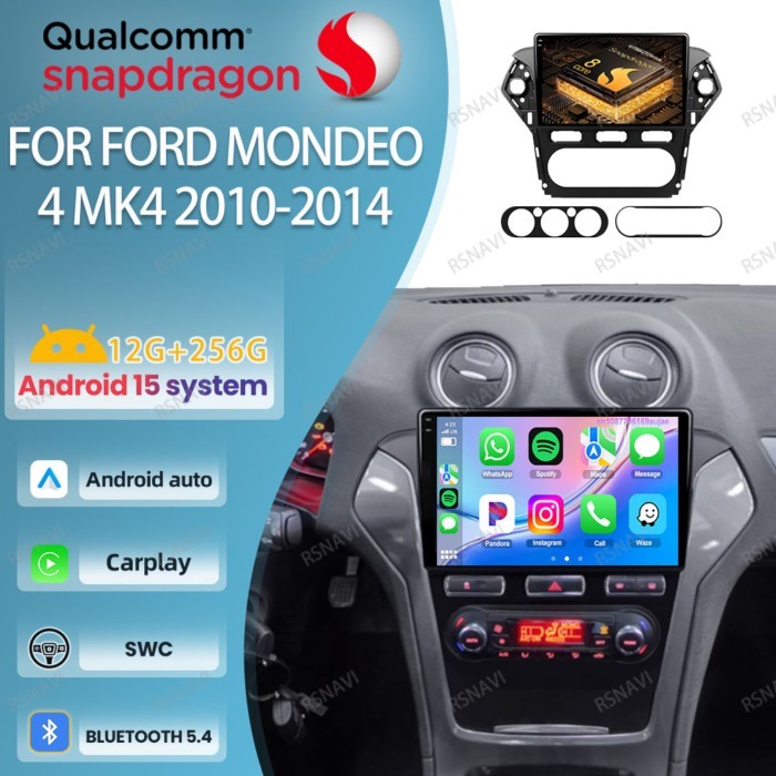 Android 15 Car Radio For Ford Mondeo 4 Mk4 2010-2013 2014 8 Core IPS WIFI+4G NO 2DIN Snapdragon QLE