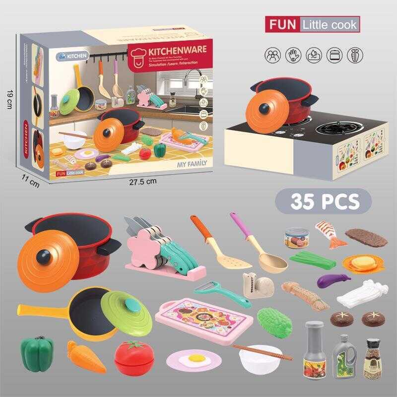 C LIWAN | ชุดของเล่นครัวสำหรับเด็กเล่นสมมติ