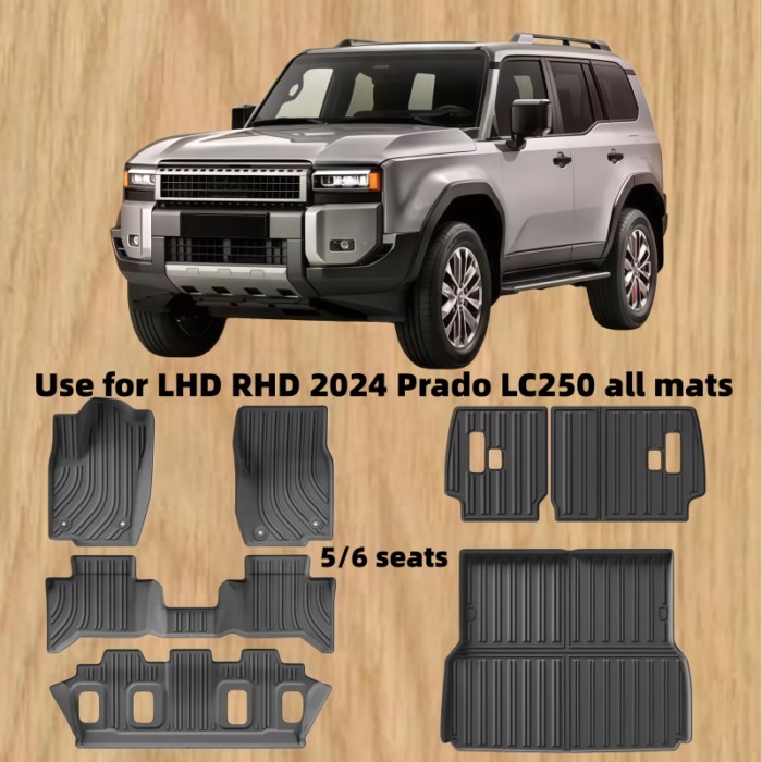 LHD RHD For 2024 new TOYOTA Prado LC250 car carpet LC250 Floor mat Full Set Trim to Prado LC250 wat