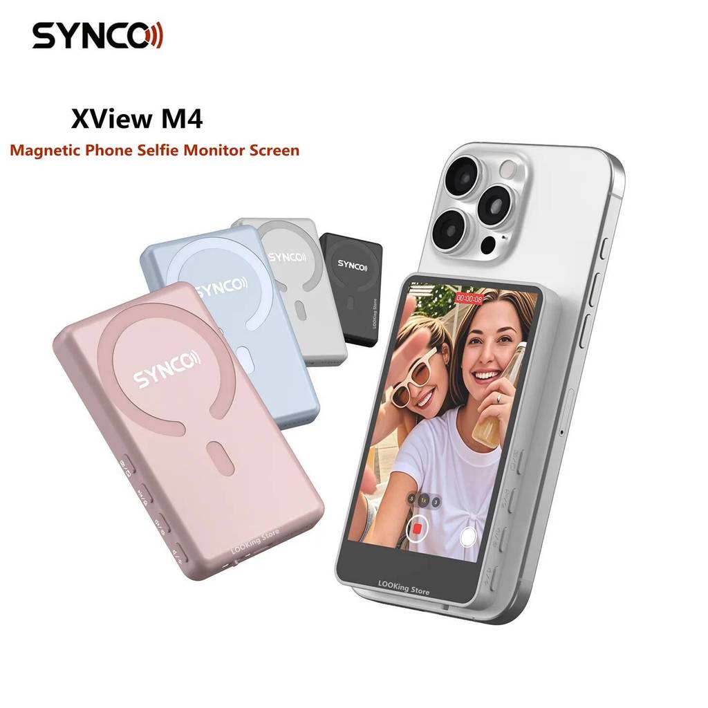 SYNCO XView M4 โทรศัพท์แม่เหล็กไร้สาย Selfie Monitor หน้าจอสําหรับสมาร์ทโฟน Selfie Vlog Live Stream 