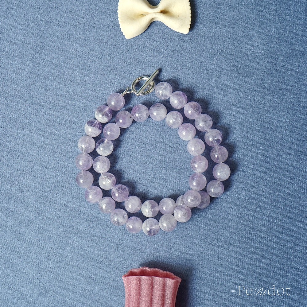 ♞Bonbon Necklace ( Lavender Amethyst ) - โชคดี ความสุข ความรัก