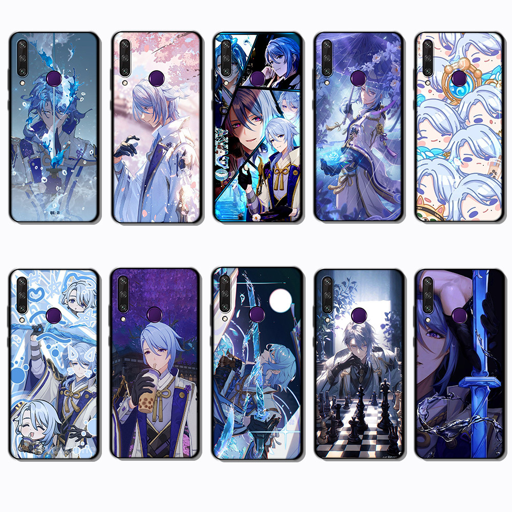 สําหรับ Huawei Y6P Y7A Y8P Y9A Y5 Y6 Prime NF13 Kamizato Ayato สีดําขอบเคสโทรศัพท์ TPU | ยืดหยุ่น กั