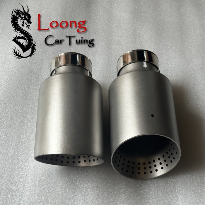 1pcs Car Accessories Exhaust Nozzle Sandblast Matte 304 Stainless Steel Car Muffler System AK Car M