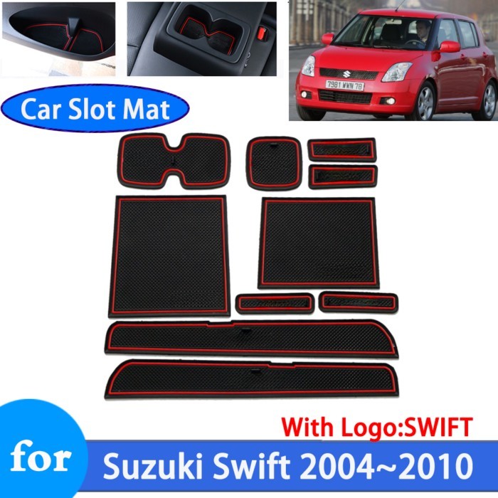 for Suzuki Swift 2008 2004~2010 2006 2007 ZD11S ZC31S Anti-Slip Gate Slot Mat Rubber Coaster Car St