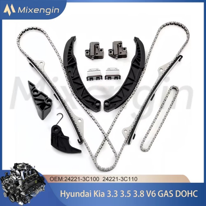 Timing Chain Kit For 2006-2013 3.3 3.5 3.8 V6 GAS G6DA G6DB G6DC Hyundai Azera Santa Sonata Kia Sor