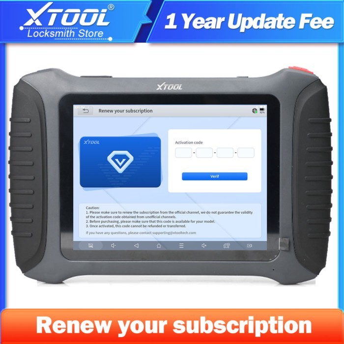 XTOOL Upgrade Fee For X100PAD3 X100MAX IK618 X100PAD D7 D7S D8 D8W D9 Key Programmer One Year Updat
