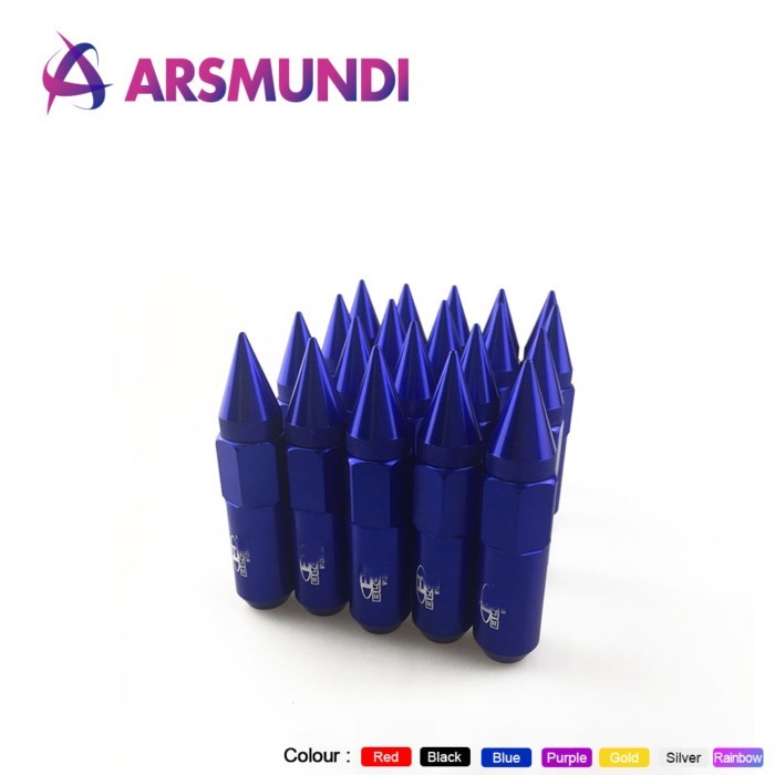 20PC Bl Jdm Style Aluminum Extended Tuner Wheel Lug Nuts With Spike For Wheels Rims M12X1.5
