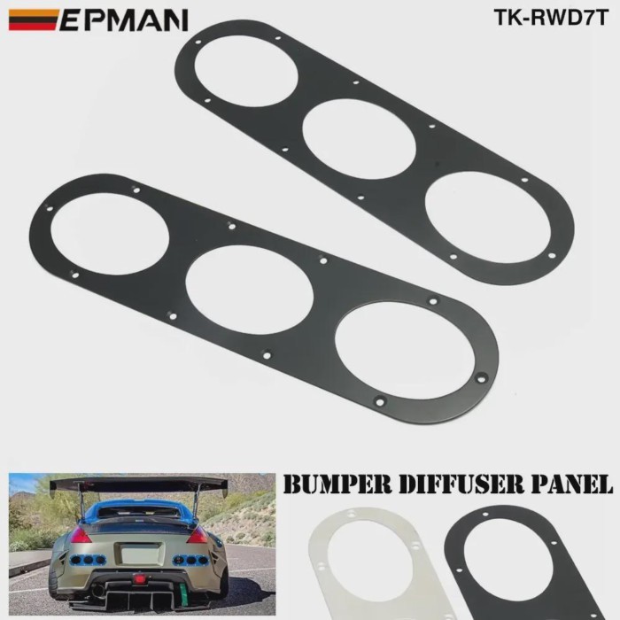 New Car Styling Universal Fitment Rear Bumper Air Diversion Diffuser Panel 2pcs TK-RWD7T