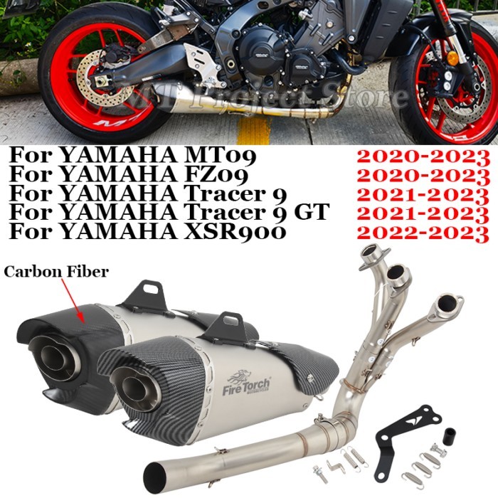 For YAMAHA MT09 MT-09 FZ09 XSR900 Tracer 9 GT MT FZ 09 2020-2023 Motorcycle Exhaust System Front Pi